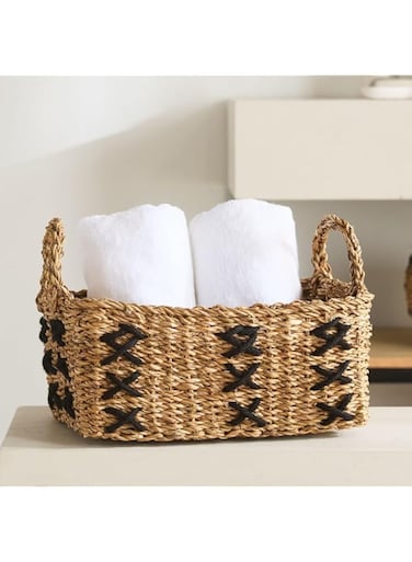 Home Box Naturaloom Stitch Rectangular Storage Basket - 34x25x22 cm