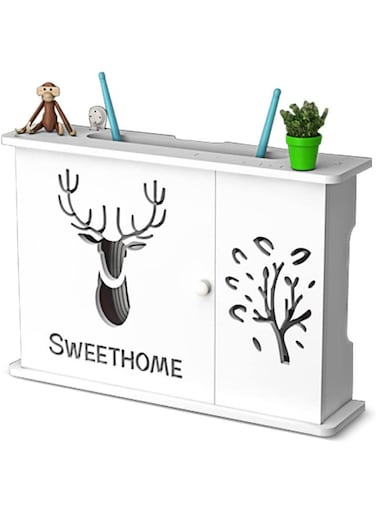 Hole Free Storage Box WiFi Router Shelf TV Set Top Rack Wall Hanging Router Cable Organiser Box Storage Box