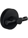 tesa&reg; MOON BLACK Bathrobe Hook, matt black - for industrial style and modern bathrooms - drill-free, incl. adhesive solution - 50 mm x 65 mm x 53 mm