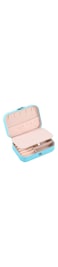 YouBella Jewellery Organiser MultiLayer PU Leather Portable Storage Box Case with Dividers Container for Rings, Earrings, Necklace Home Organizer (Blue)