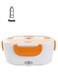 Electric Heating Food Container Warmer With Spoon Orange/White