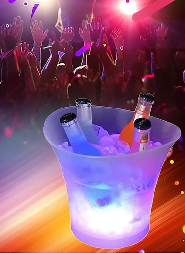 LED Ice Bucket with Bluetooth Speaker, Portable Ice Bucket with Lights, Lighted Large Buckets for Parties, Bar Accessories for The Home Bar Set (5L)