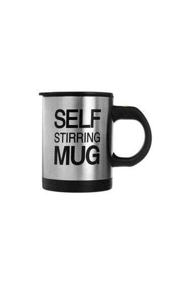 Steel Self Stirring Mug Black