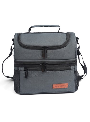 View Skyview Lunch bag Reusable Insulated Tote for Office and Picnic, Leakproof Design with Adjustable Strap 9.3 litres Grey
