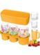 Ice Cube Tray for Cup Silicone Ice Cube Mold with Spill-Resistant Lid 3 Hollow Cylinder Ice Cube Molds for 20-40 oz Tumblers BPA Free Ice Cube Trays for Freezer Drinks Coffee Orange