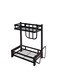 Double layer stainless steel kitchen storage rack black