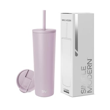 Modern Insulated Tumbler with Lid and Straw   Iced Coffee Cup Reusable Stainless Steel Water Bottle Travel Mug   Valentines Gifts For Him &amp; Her   Classic Collection   28oz   Lavender Mist