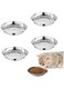 WEWAYKGJ Stainless Steel Shallow Cat Food Bowls Wide Cat Dish Puppy Bowls Whisker Fatigue Relief Cat Plates Elevated Stands Replacement Kitten Metal Plate 4 Pcs (6.06 Inch Dia.)