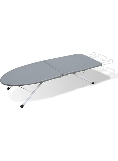 Tazweeq Ironing Board,Tabletop Foldable Small Iron Board with Steam Iron Rest, Portable Ironing Board with Lightweight Heat Resistant Cover and 100% Cotton Pad for Laundry Home, 98 * 30 * 15.5CM