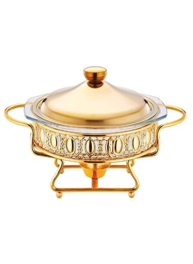 Round Glass Buffet Stove Food Warming Container