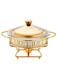 Round Glass Buffet Stove Food Warming Container