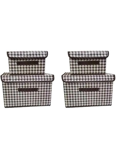 JANNAH 2pcs Foldable Multi-function Clothes Organizer Storage Box Wardrobe Storage Bag Large Capacity Storage Bin Durable Closet Organizer (Style F)