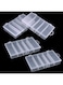 Newbested 4 Pack 5 Grid Clear Plastic Fishing Tackle Bait Hooks Storage Box,Visible Bead Jewelry Making Findings Utility Organizer Container Case for Jewelry,DIY Crafts(7.1" x 4.3" x 1.2")