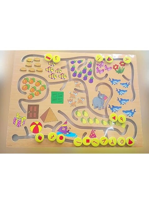 Rapex Arabic Educational Wooden Animal, Numbers Wooden Puzzle with Knobs for Kids Learning Toys for Age 2&ndash;5-year Kids