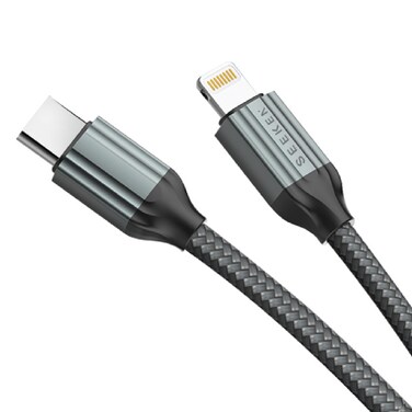 SEEKEN C TO IOS 20CM Charging Cable - Black   Fast Charging   Braided Cable   Premium Design   High-Quality.