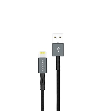 SEEKEN IOS Charging Cable-BLK   Fast Charging   Braided Cable   Premium Design   High-Quality.