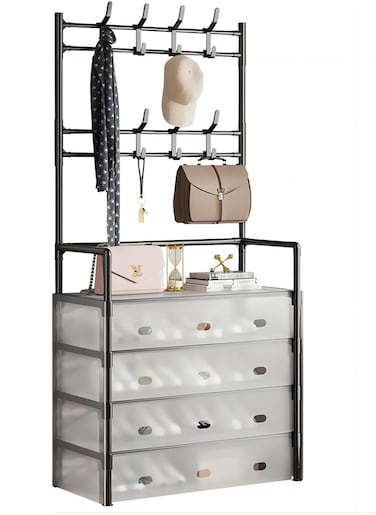 COOLBABY Multi-layer Shoe and Hat Rack - Easy Assembly, Economical Dustproof Storage, Space-Saving Hanging Closet Organizer for Bedroom, Dorm, and Entryway