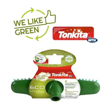 Tonkita TK671 Eco Scrubbing Broom without Stick &ndash; Compact, Durable, Recycled Materials with Tapered Head for Corner Cleaning