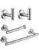 4 Piece Bathroom Towel Rack Hardware Set SUS304 Thicken Stainless Steel Wall Mounted - Include 16" Hand Towel Bar，Toilet Paper Holder，2 Robe Towel Hooks Brushed Bathroom Accessories Kit (Silver)
