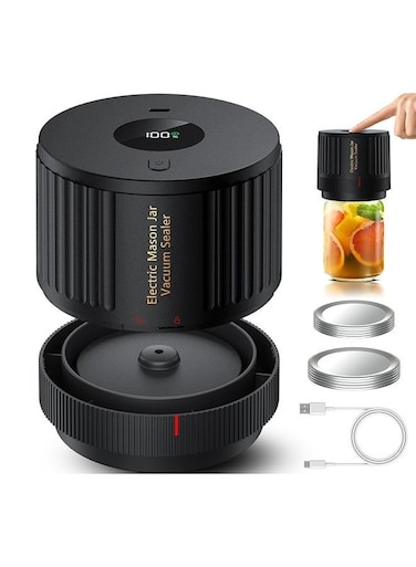 Electric Mason Jar Vacuum Sealer Kit for Wide Mouth and Regular Mouth Mason Jars