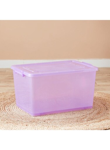 Box Rolling Storage Boxwith Wheels and Lid 55 Liter