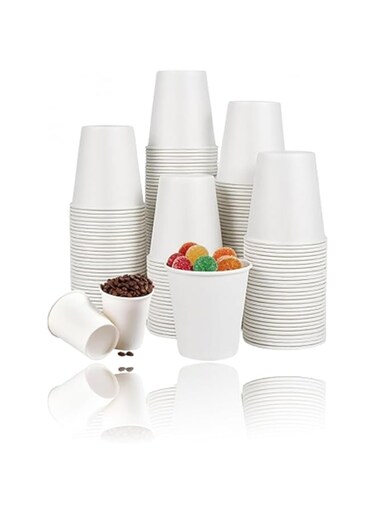 Sweet seven 200 Pack 5 oz Paper Cups - Small Disposable Bathroom &amp; Cafeteria Cups for Parties, Travel, Office, and Events - White Mini Paper Cups