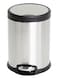 5L Round Step Trash Bin &acirc;&euro;&ldquo; Glossy Stainless Steel Finish, Soft-Close Lid, Foot Pedal Operation, Compact Waste Bin for Bathroom, Kitchen, or Home Use (20L x 20W x 28H cm)