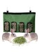 Rabbit feed bag, guinea pig feed bag, hanging feed bag, small animal feed bag (L(4 holes), green)