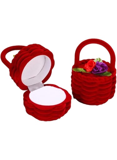 Flower Basket Shaped jewelry Red Gift Box