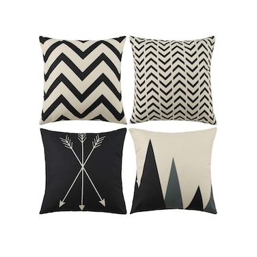 Throw Pillow Covers, Modern Pattern Linen Square Pillow Cushion Case for Sofa Couch Bed Home Outdoor Car
