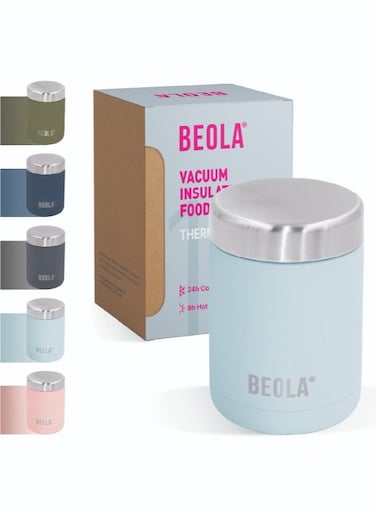 450ml Food Jar Lunch Box Thermos Stainless Steel Double Wall Insulated Travel Food Flask for Kids and Adults, 15oz (Blue Ice)