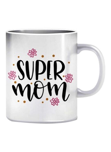 Print Super Mom Printed Mug White/Black/Pink 350ml