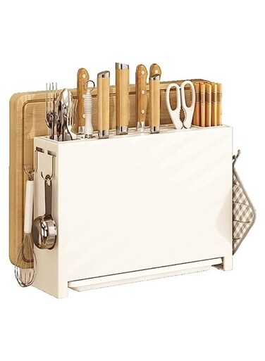 Knife Rack Metal Iron Cutting Board Rack Multifunctional Knife Rack Kitchen Organizer Pantry Knife Organizer Safe Storage for Knives Keep Blades Clean and Sharp Kitchen