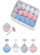 Pcs Quilt Fixing Clips Duvet Clips Bedding Holder Pins Fasteners Mushroom Round Fixing Clips for Thin Thick Quilts Blanket Sheet Bed Skirt Cushion Curtain (Blue+Pink+White+Gray)