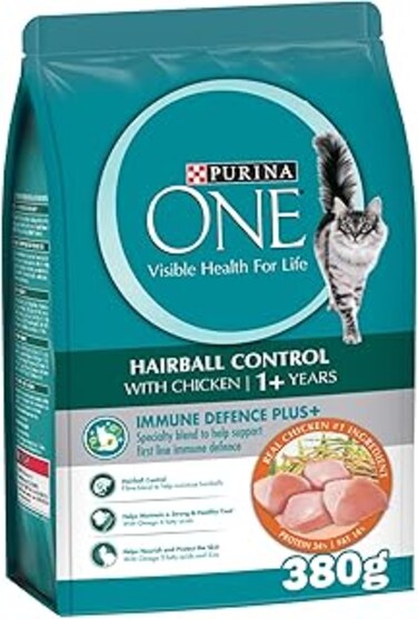PURINA ONE&reg; Hairball Control with Chicken, 1+ Years 380g