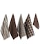 DII Assorted Woven Kitchen Set, Dishtowel, 18x28, Dishcloth, 13x13, Dark Brown, 5 Piece