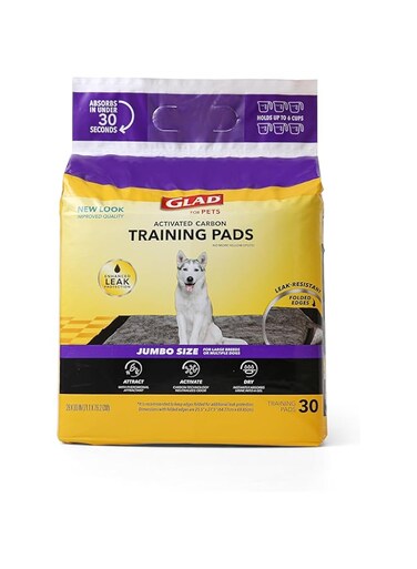 Glad for Pets JUMBO-SIZE Charcoal Puppy Pads   Black Training That ABSORB &amp; Neutralize Urine Instantly New Improved Quality Pee Pads, 30 Count