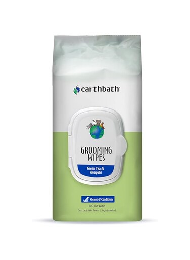 Earthbath Grooming Wipes Green Tea and Awapuhi 100 pet Wipes