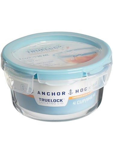 Anchor Hocking, Food Storage Container With TrueLock Locking Lid-(13970) 946ml, Round