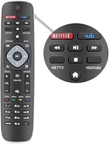 ezControl Universal Remote for Philips TV, Replacement for All Philips LCD LED 4K UHD Smart TVs Remote