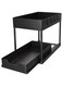 TOMVAES Under Sink Organizer, Black 2 Tier Adjustable Height Sliding Drawers Rack, Multi-Purpose Storage Shelf, Kitchen Bathroom Family Under Counter Cabinet Sink Rack, 39.4 * 21.6 * 26.7cm
