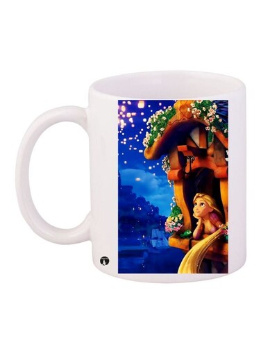 Elsa Printed Coffee Mug White/Blue/Brown