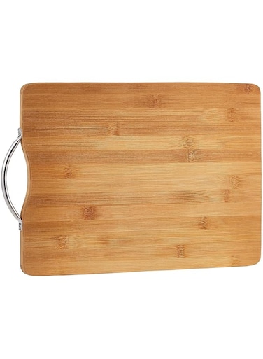 SAQOWARE Extra Large Premium Bamboo Cutting Board, Wooden Chopping Board Kitchen Cutting Board With Juice Grooves. Natural Bamboo (36x26cm)