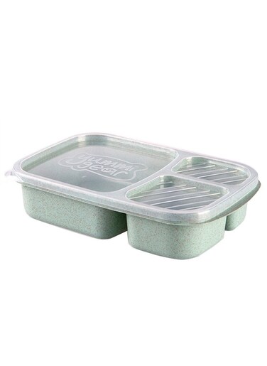 Lunch Box Containers With Compartments For Kids Wheat Straw Microwave Tableware Bento Box 3 Grid Student Food Storage Lunch Box