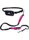 Premium Hands Free Dog Leash for Running Walking Jogging &amp; Hiking - Adjustable Length Dual Handle Bungee Leash Medium &ndash; Large Dog Neoprene Padded Handles - Free Running Pouch Pink/Bla (Pink/Black)