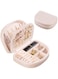 Khazna Portable Jewelry Box, Small Travel Double Layer PU Leather Mini Jewelry Display Case Earring Necklace Bracelet Ring Organizer Holder Box for Women Girl Champagne