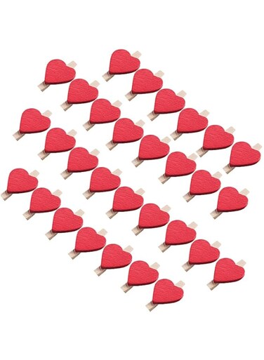 Heart Photo Clips 30Pcs Wooden Clips Heart Clothes Peg for Craft Clips Party Decoration Love wood clip, photo clip, decorative clip, wooden clip, snack clip, love clip