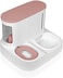 3Clock Gravity Pet Feeder and Water Dispenser Set, Automatic Cat Food Dispenser, Automatic Pet Feeder and Water Dispenser 2 in 1Suitable for Tracing Dogs and Pets (Pink)
