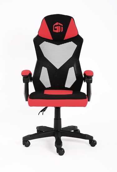 Ignite Gaming Chair &ndash; Red Edition, Breathable Mesh &amp; Fabric, Ergonomic Design, Adjustable Height, PU Casters, 120KG Max Weight