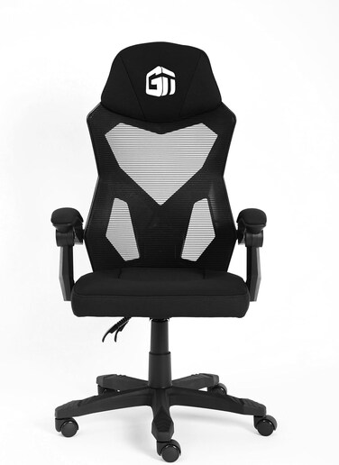 Ignite Gaming Chair &ndash; Black Edition, Breathable Mesh &amp; Fabric, Ergonomic Design, Adjustable Height, PU Casters, 120KG Max Weight